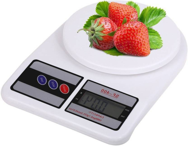 Zeom Electronic Digital 10 Kg PWeight Scale Lcd Kitchen Weight Scale Machine Measure for Measuring Fruits,Spice,Food,Vegetable and more (SF-400) White Weighing Scale  (White) Weighing Scale(White)