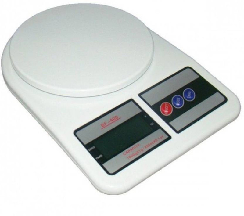 Zeom Electronic Kitchen Weight Scale Machine Measure for measuring fruits,Spice,Food,Vegetable And More (Sf-400) Weighing Scale  (White) Weighing Scale(White)