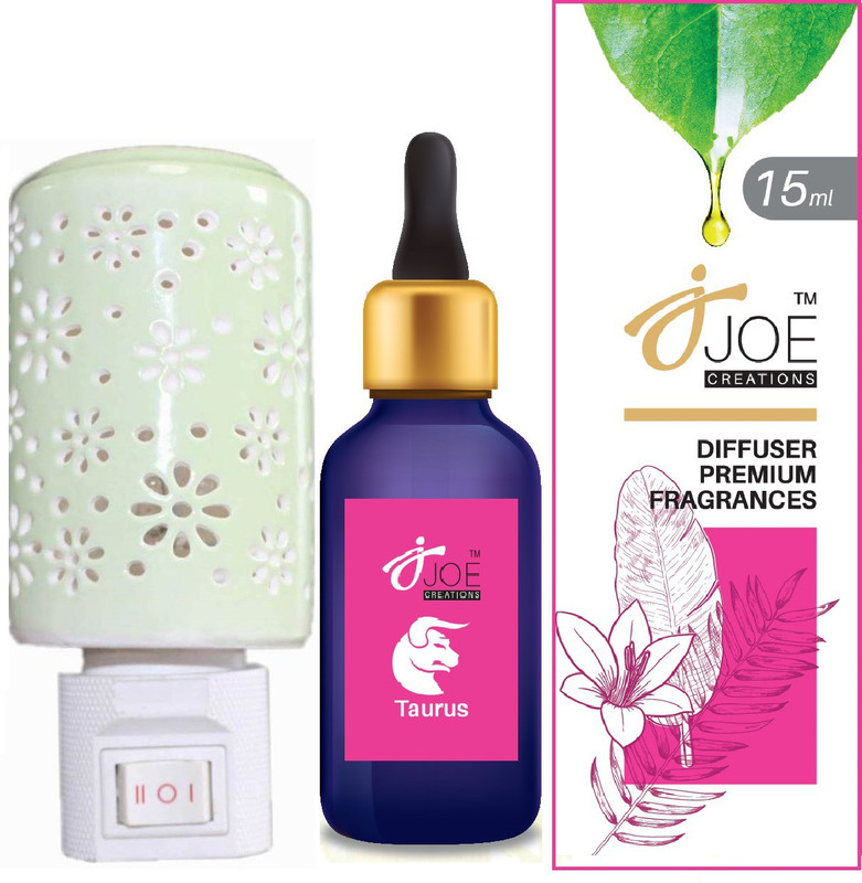 joe creation Aroma Diffuser Oil For Zodiac Sign Taurus with Night Light Diffuser Set (Pack of 2)(15 ml)