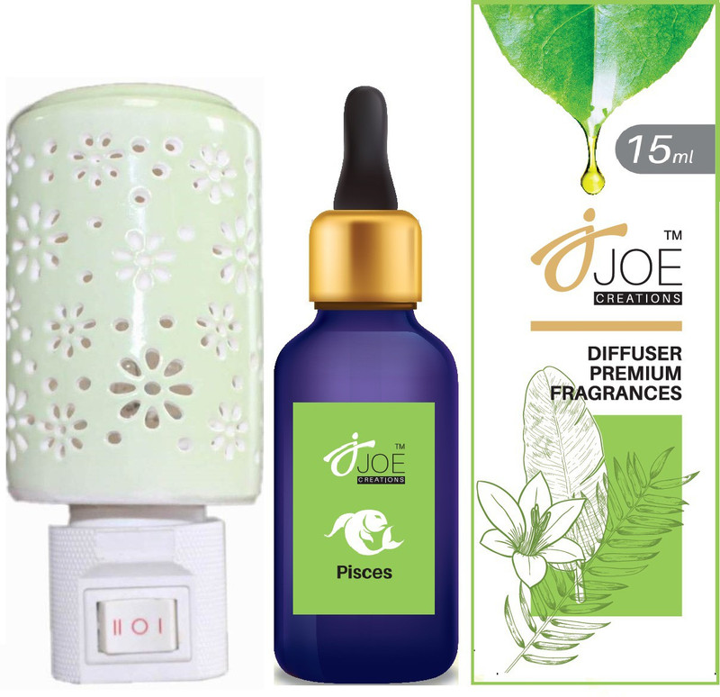 joe creation Aroma Diffuser Oil for Zodiac Sign Pisces With Night Light Diffuser Set (Pack of 2)(15 ml)