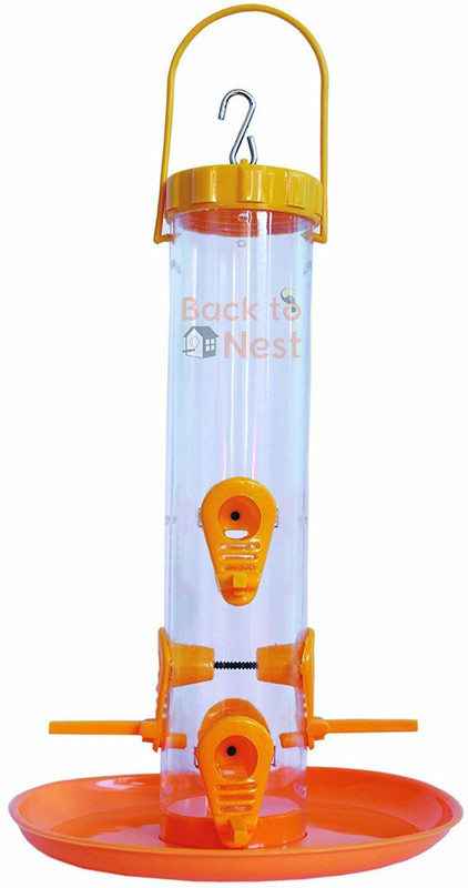 petnest Six Port Yellow Wild Bird Feeder House, Water Drain Holes, Open roof Design for Easy Cleaning & Refills, Gift idea for Outside, Patio, Backyard Tube Bird Feeder(Multicolor)