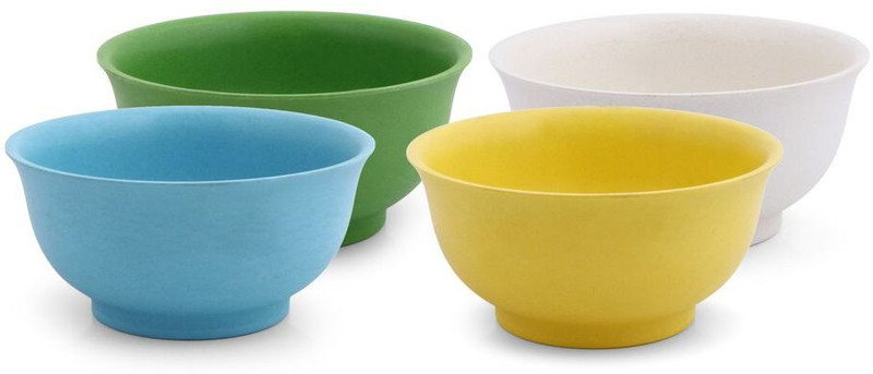 sevya Classic Organic Eco friendly Reuseable Bamboo Crockery Bowls, Set of 4 Pcs, Multicolour, Biodegradeable Wooden Bowl Set Wood Bowl Set(Yellow, Green, White, Blue, Pack of 4)