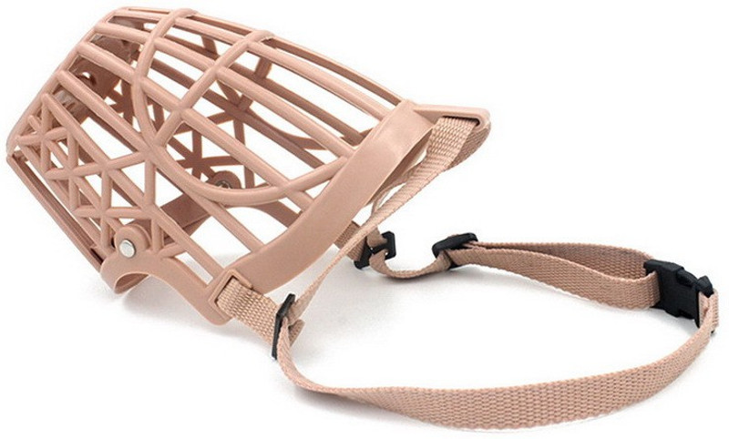FUTABA Dog Adjustable Basket Protection Mouth Cage -Large Large Other Dog Muzzle(Peach)