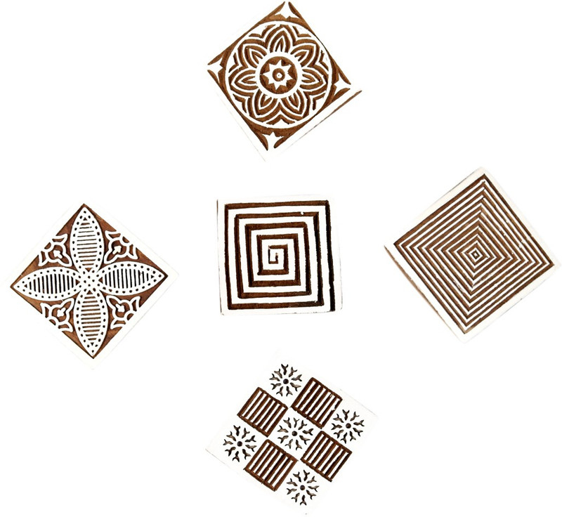fancy handicraft Wooden Printing Stamp Block Hand-Carved for Textile Printing Pottery Crafts Indian Henna Tattoo DIY Scrapbooking Collectible (FBS140) Printing Blocks(Pack of 1)