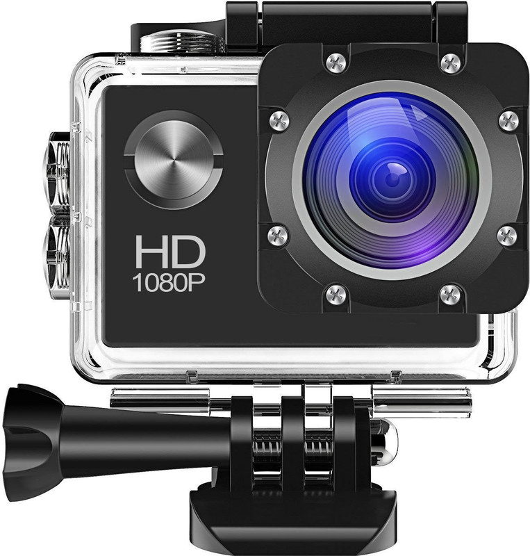 FStyler Sports Cam Full HD 1080p | 2-inch Screen Action Camera, 12MP 1080P 2 Inch LCD Screen, Waterproof Sports Cam 120 Degree Wide Angle Lens Sports and Action Camera(Black, 1080 MP)