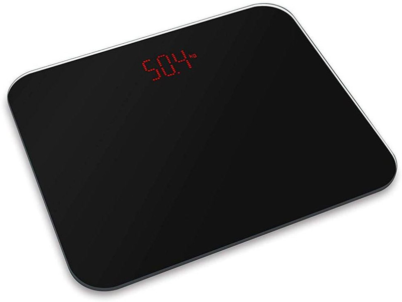Rorian S-curve Personal Weight Machine For Body Weight With 6mm Thick Glass 180Kg/396Lb Weighing Scale(Black)