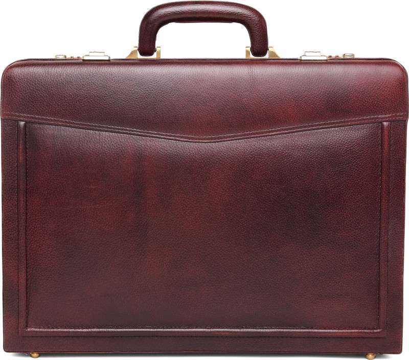 WildHorn 100% Genuine Leather Premium Briefcase Attache Bag|Office|Meeting Medium Briefcase - For Men Medium Briefcase - For Men(MAROON)