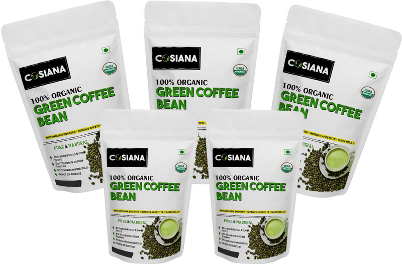 cosiana Best Quality Organic Green Coffee beans for Weight Loss (Pack of 5) Instant Coffee 800 g Instant Coffee(5 x 160 g)