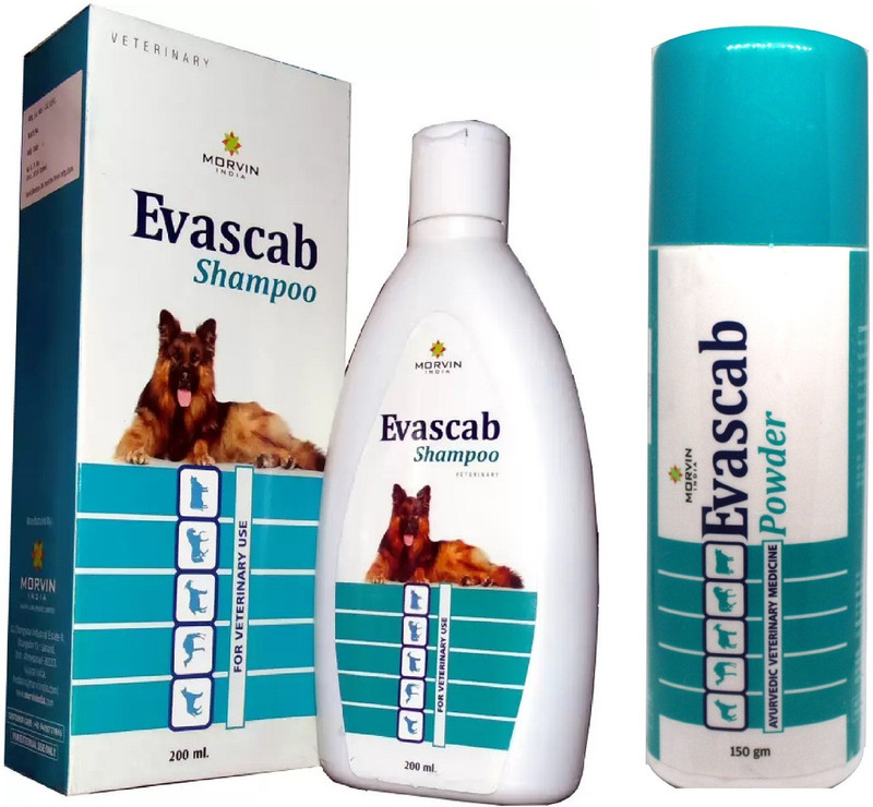 morvin Evocab Flea and Tick Fresh Dog Shampoo with Anti Bacterial & Anti Fungal Powder Pet Spa Kit