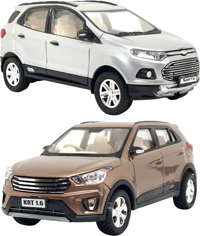 xunda Set of 2 Krt & Eco Pull back Toy Cars(Brown, White)