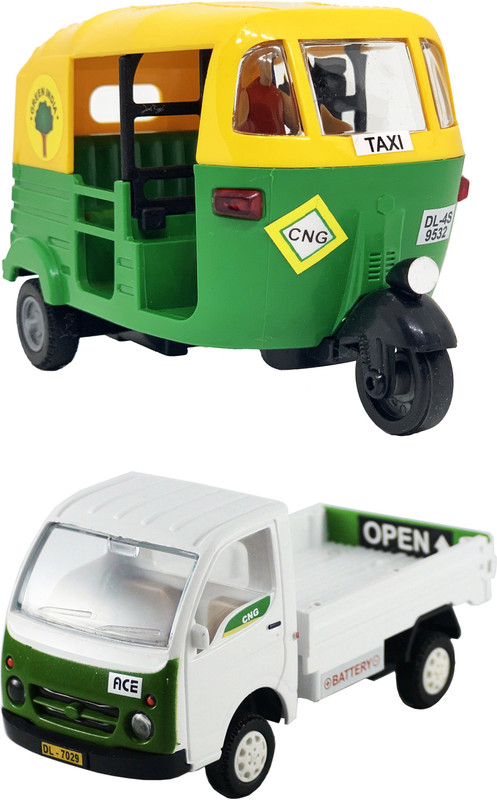 xunda Set 2 Ace Goods Auto & CNG Auto Pull back Toys(White, Green)