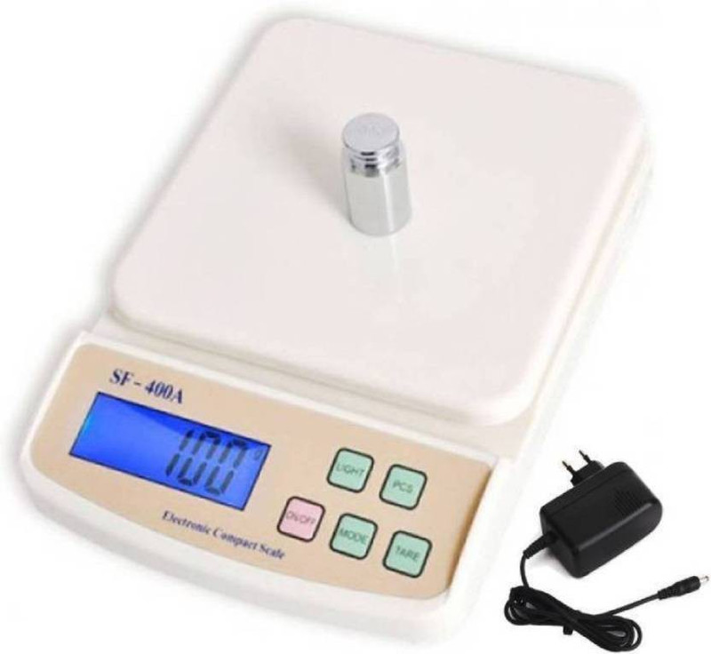 Mezire  Advanced A with Adaptor 7 Kg Digital Household Use And Backlight Weighing Scale  (White) Weighing Scale(White)