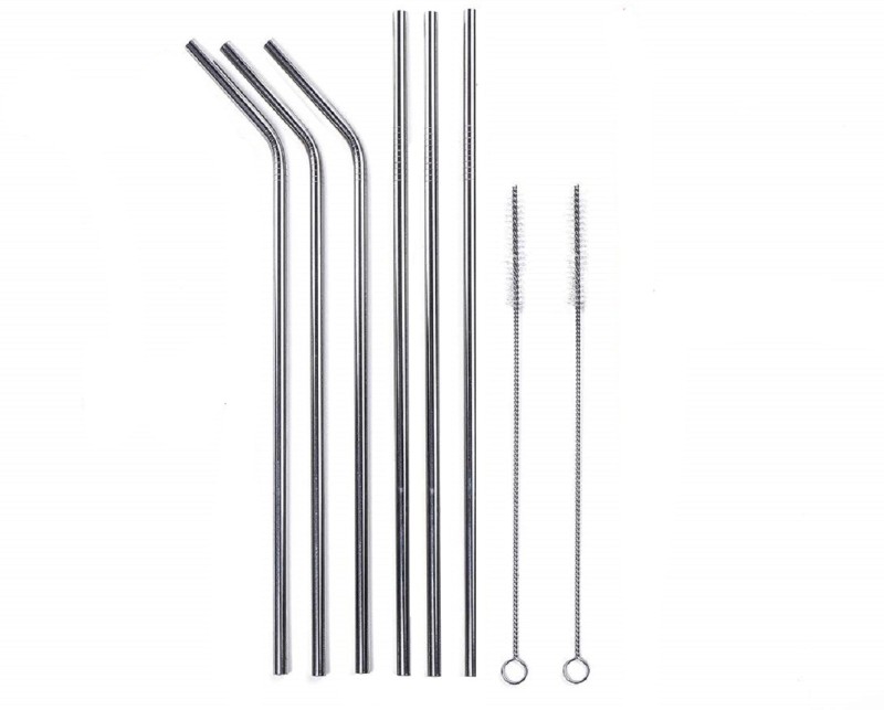 SHAFIRE Bendable Drinking Straw(Silver, Pack of 8)