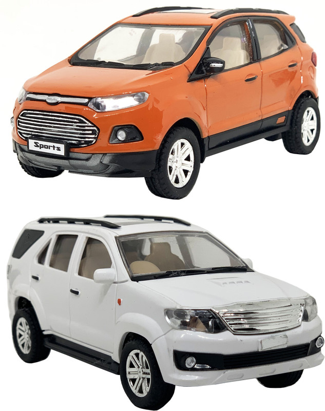 xunda Set of 2 Fortune & eco Pull back Toy Cars(White, Orange)