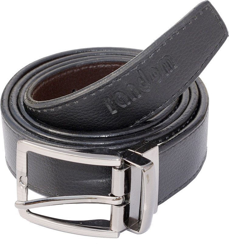 Random Men Formal, Casual Black Artificial Leather Reversible Belt Random Men Formal, Casual Black Artificial Leather Reversible Belt