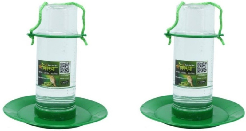 AMIJIVDAYA Medium Bird Feeder With Holding Handle Pack of 1 Window Bird Feeder Bird Feeder(Clear, Green)