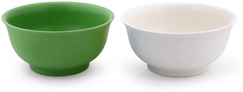 sevya Classic Organic Eco friendly Bamboo Crockery Bowls Set of 4 Pcs, Green White, Biodegradeable Wood Bowl Set(Green, White, Pack of 2)