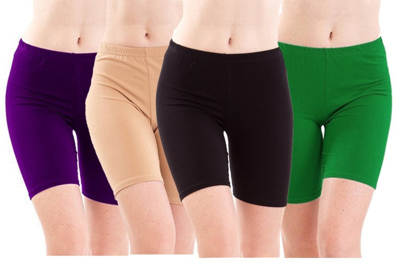 klugger Solid Women Multicolor Cycling Shorts