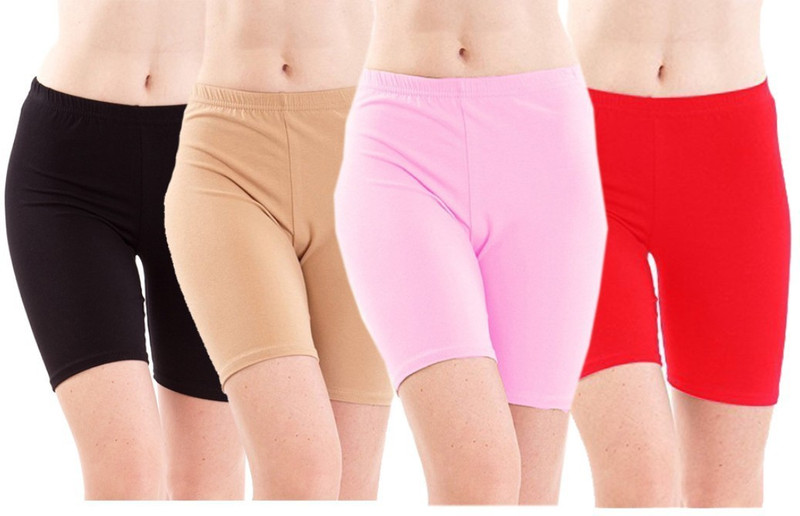 klugger Solid Women Beige, Black, Pink, Red Cycling Shorts