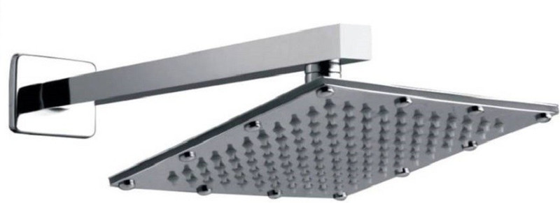intenzo 6x6 Sandwich Square Rain Shower Head with 15inch Square Arm Shower Head