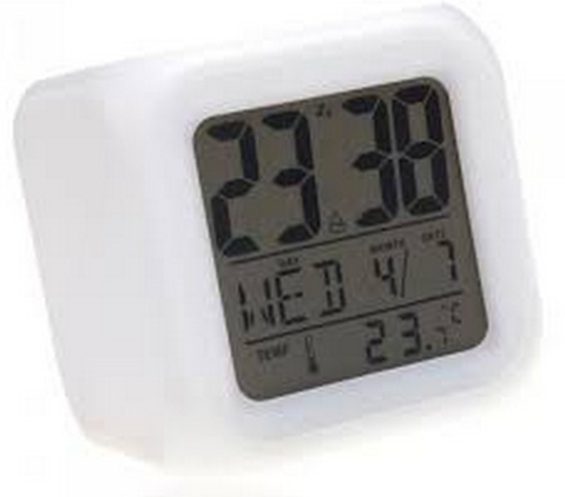 kiros Digital Led Clock Light Changing 8 Color white Clock