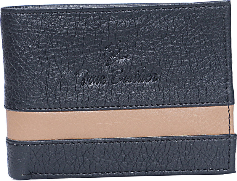 true brother Boys Casual Black, Tan Artificial Leather Wallet(3 Card Slots)