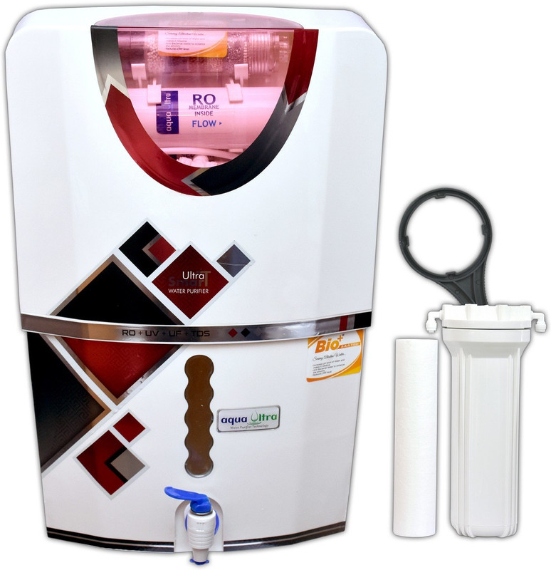 AQUAULTRA 14L Pure RO+11W UV(OSRAM, Made In Italy) +B12+TDS Contoller Water Purifier 14 L RO + UV + UF + TDS Water Purifier(White)