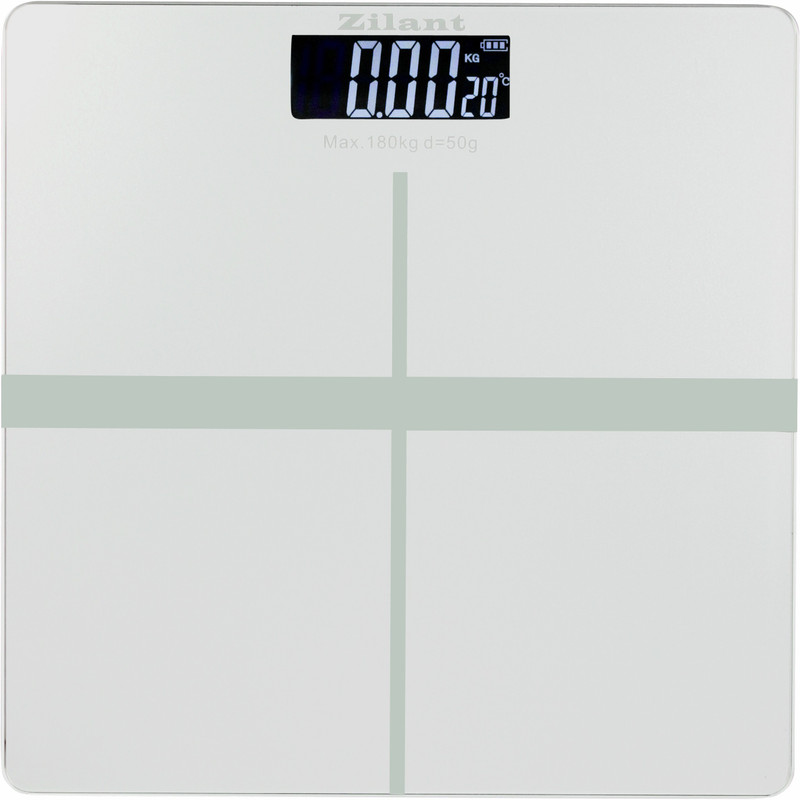 Zilant 6 mm Digital Body Fat Bathroom Scale Electronic Personal Digital Scale with LCD Display, Step-On Technology (Silver Grey) Weighing Scale(White 1)
