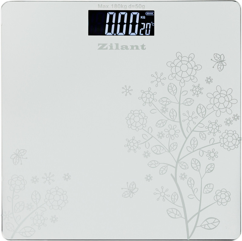 Zilant Electronic 6 mm Digital Personal Bathroom Body Weight Weighing Scale Tempered Glass with Advance Step on Technology (Silver Grey) Weighing Scale(White)