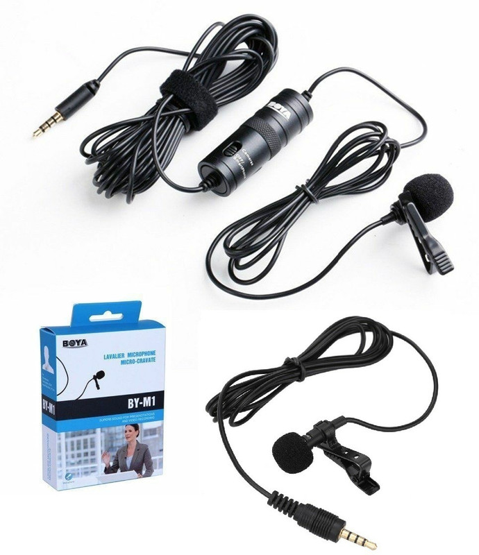 Boya Omnidirectional Lavalier Condenser Microphone with 20ft Audio Cable for DSLRs Camcorders Video Cameras Smart Phone By-m1 3.5mm 1/4