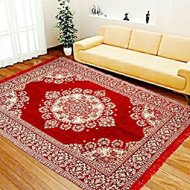 keara Red Chenille Carpet(142 cm  X 204 cm)