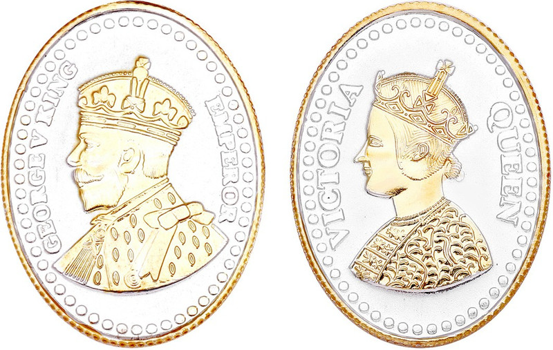ijuels 999 Pure BIS Hallmarked 5 Grams 2 Silver Coins Combo. Gold Plated Victorian King & Queen 5 gm Oval Pure Silver Coin each 2 Coin Set - IJC0918SC026 S 999 5 g Silver Coin(Pack of 2)