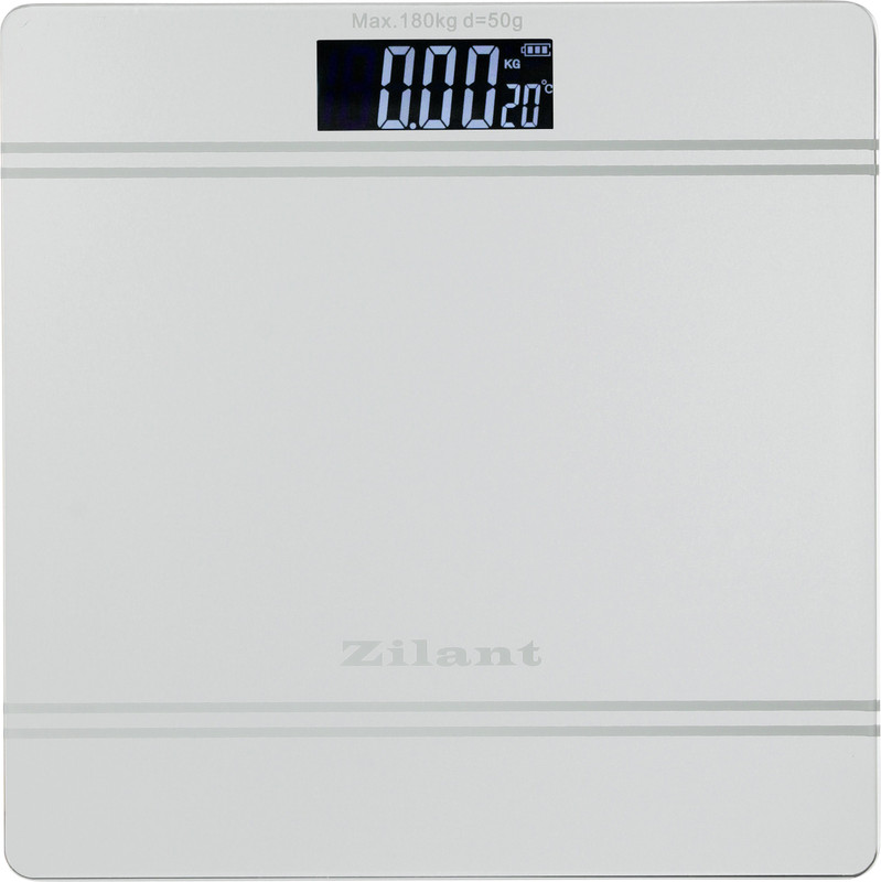 Zilant Glass Top 6 mm Electronic Personal Digital Scale Digital Body Weight Bathroom Scale Tempered Glass With LCD Display (Silver Grey) Weighing Scale(White 2)