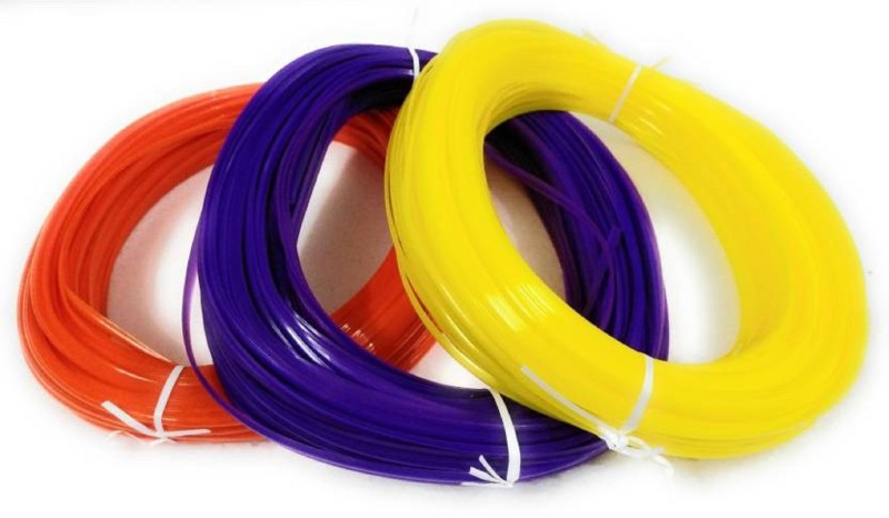 puffy Plastic broom wires for craft works, basket making, flower vases  making, chair making, pack of 3 Colours, Blue, Orange and Yellow colours