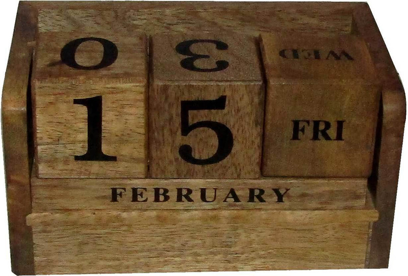 aps craft APSTC-154 Reusable year after year Table Calendar(Brown, Wooden Table Calendar)