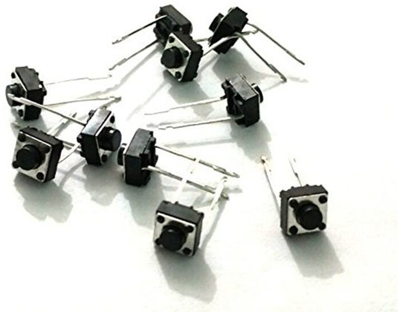 kingsbuy 2 Pin Tactile Switch micro - Push to ON button (Pack of 10) Electronic Components Electronic Hobby Kit