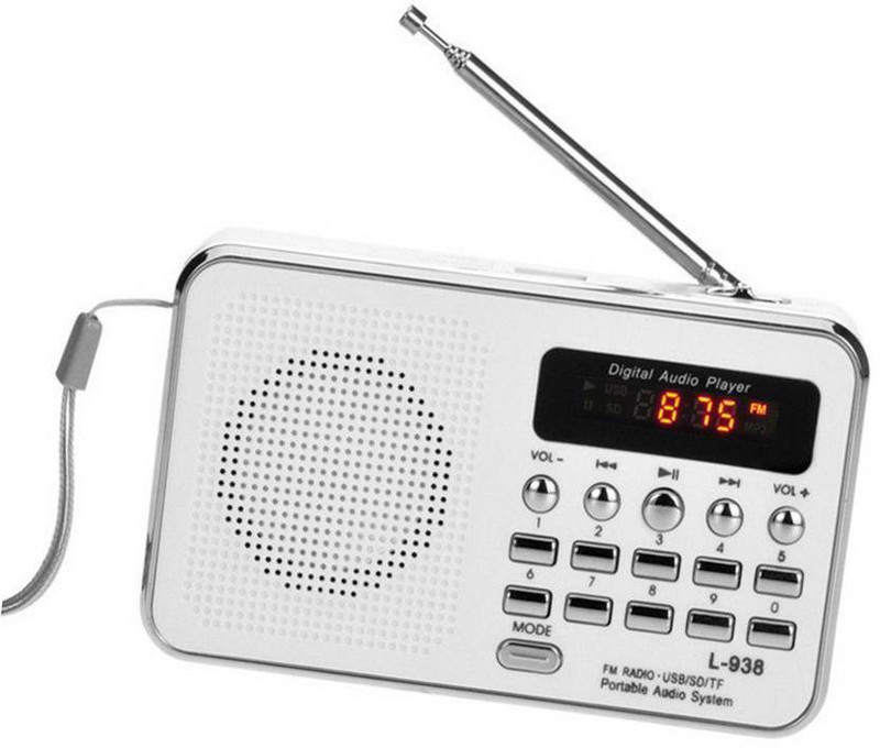 GLOWISH RECHARGEABLE BATTERY FM RADIO FM Radio(White)