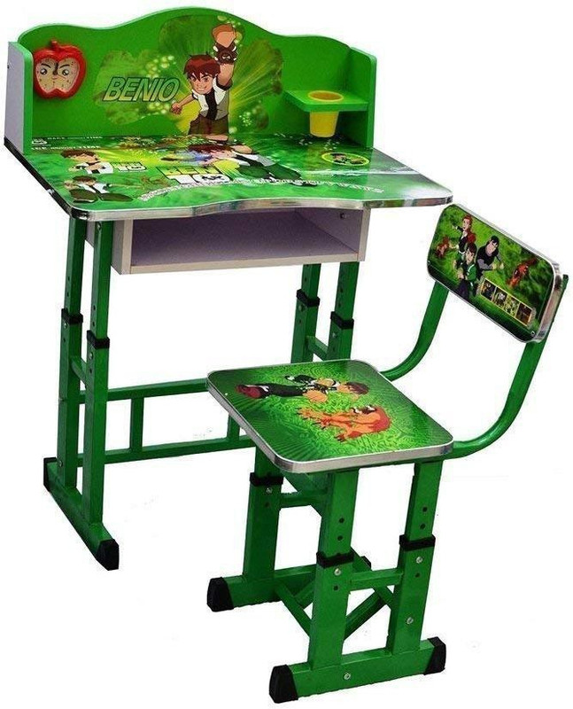 kajal toys Kid's Wooden Adjustable Table Chair with Height Adujustable Study Table Set & Wooden Study Table Desk and Chair Kids Table Chair Bamboo Desk Chair(Finish Color - MULTI)