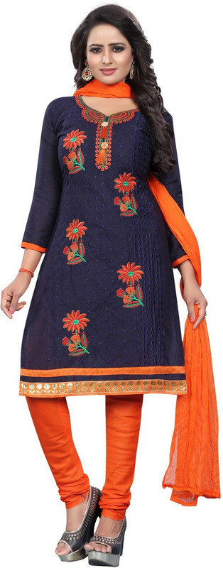 brotherfab fashion Cotton Embroidered Salwar Suit Material(Semi Stitched)