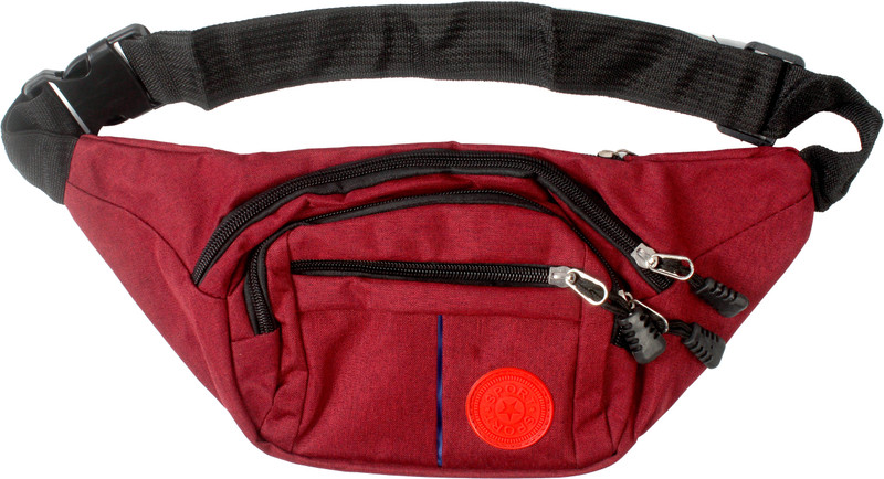 b4bags Travel Waist Pouch Pack Money Belt – Multipurpose Waist Bag for men and women (WB14205 Maroon) Waist Pouch(Maroon)