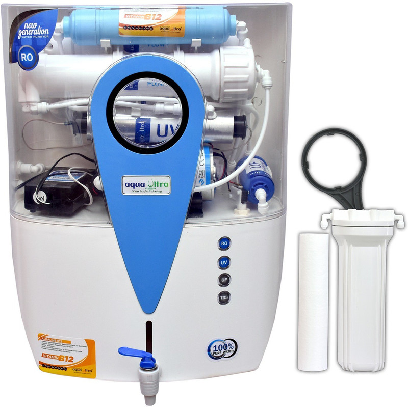 Aqua Ultra Advance RO+11W UV(OSRAM, Made In Italy) +B12+TDS Contoller Water Purifier 14 L RO + UV + UF + TDS Water Purifier(White)