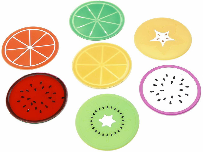 prisma collection Round Rubber Coaster(Pack of 7)