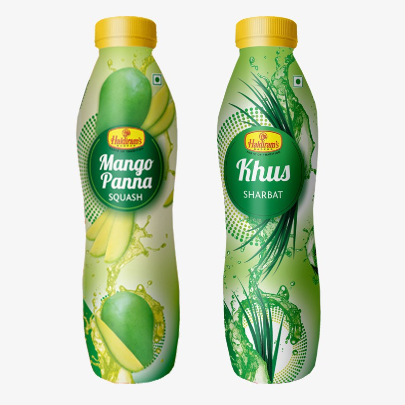 Haldiram's Khus Squash and Mango Pana Squash (Combo Pack)(1400 ml, Pack of 2)