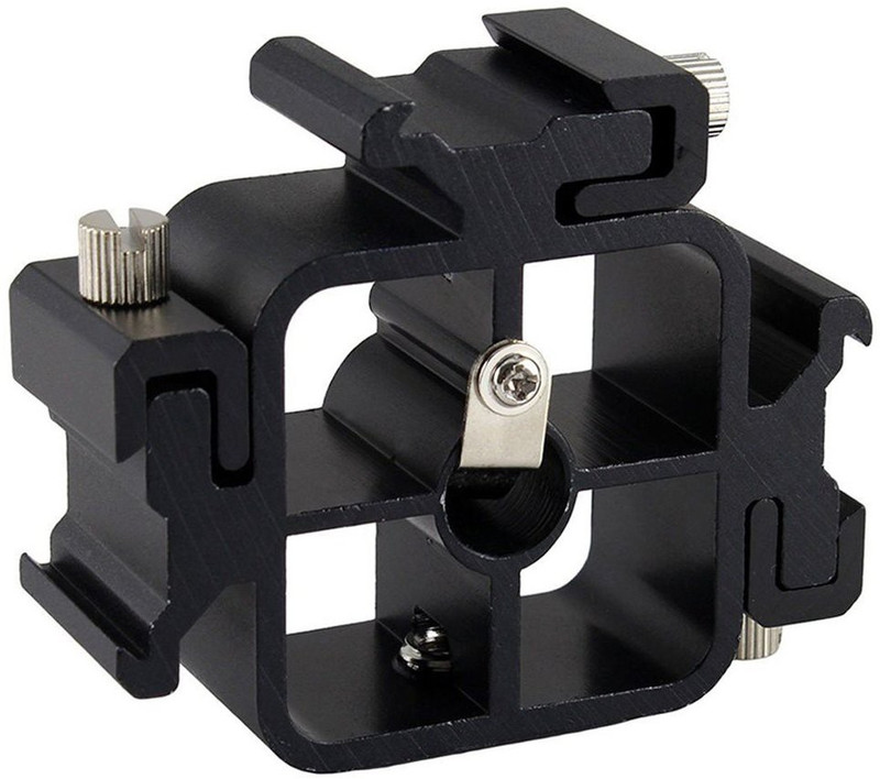SHOPEE 3 in 1 Tri-hot Shoe Mount Adapter Flash Brackets Holder Mount Light Stand Adjustable Lightweight Stable Aluminium Alloy Flash Shoe Adapter