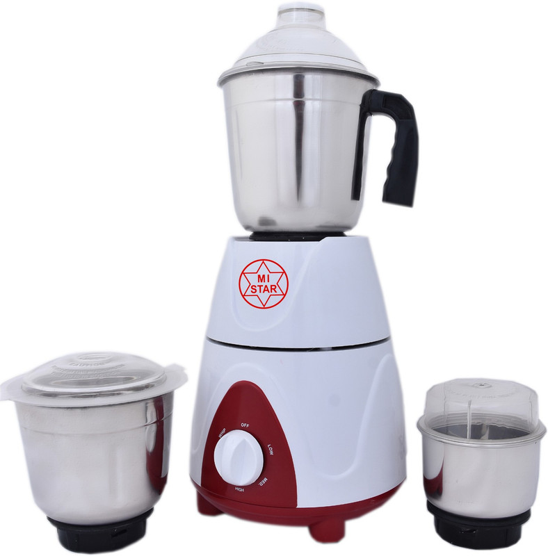 mi star mixer grinder juicer MG18H104 450 Mixer Grinder(white or multi color, 3 Jars)