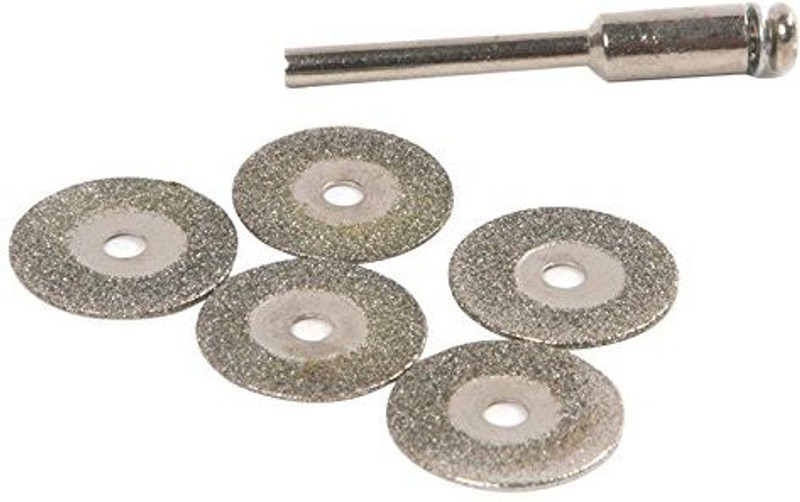 uptodateprouducts DC-05 Emery Diamond Cutting blades Drill Bit+1 Mandrel For Dremel Set Rotary Bit Set(5 Bits)