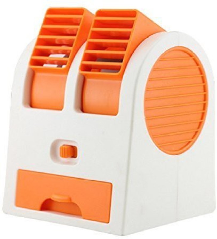 Akshat Plastic Portable Mini Air Cooling Fan with USB Operated for Desk and Office Room/Personal Air Cooler(White, Orange, 0.6 Litres)