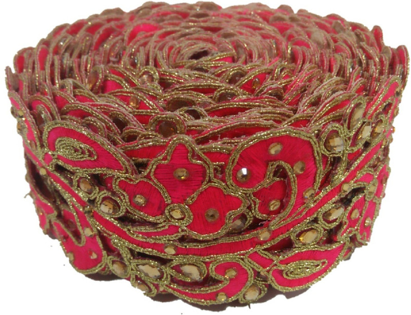 ramdev lace embroidery laces for your saree/ kurties/ dresses/ blouse/ lahengas/ crafts etc ... 426 pink...