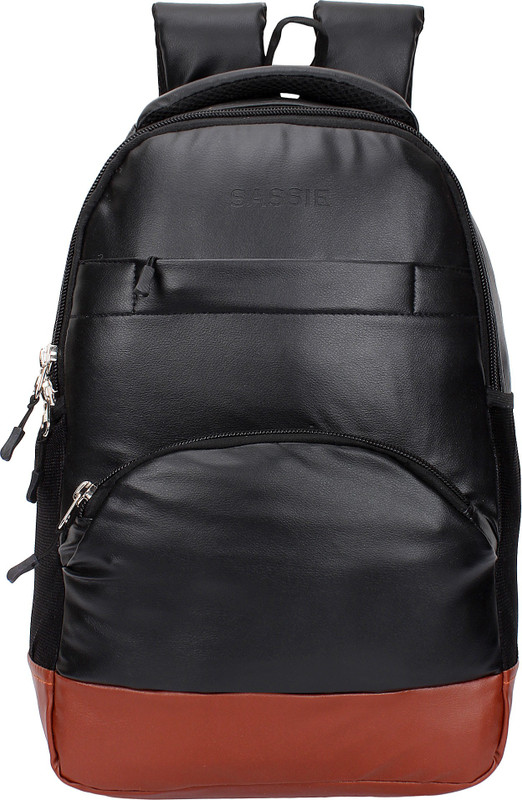 sassie 28 Litres Black Basic Laptop Backpack (SSN-9008) Waterproof School Bag(Brown, Black, 28 L)
