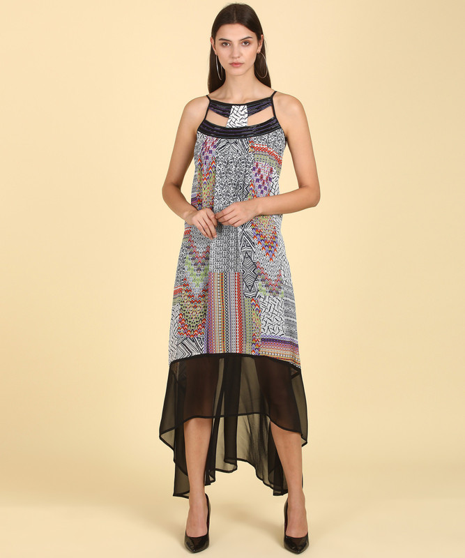 AND Women High Low Multicolor Dress
